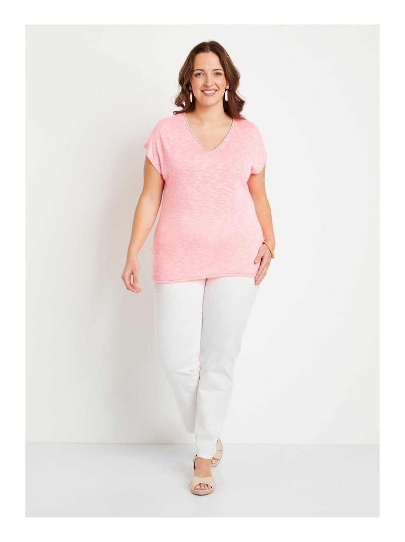 T-shirt court fluo Rose - Kiabi