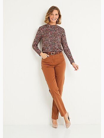 T-shirt court imprimé col montant - Afibel