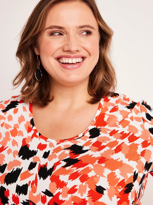 T-shirt court imprimé manches courtes - Kiabi