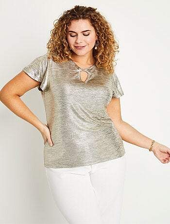 T-shirt court maille brillante cérémonie