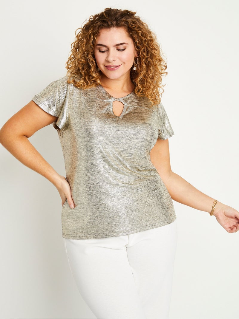 T-shirt court maille brillante cérémonie Doré/or - Kiabi
