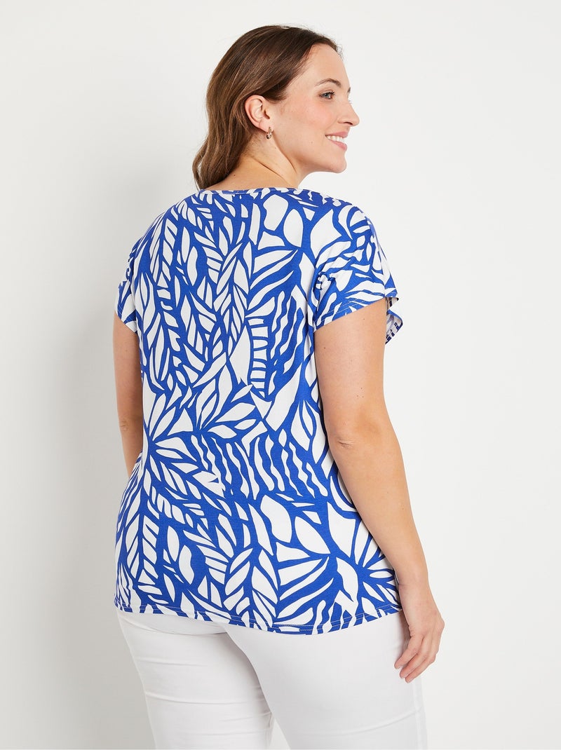 T-shirt court motif graphique Bleu - Kiabi