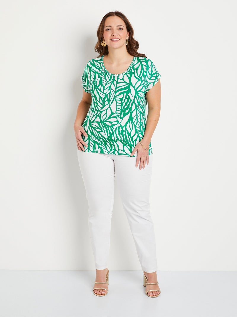 T-shirt court motif graphique Vert - Kiabi
