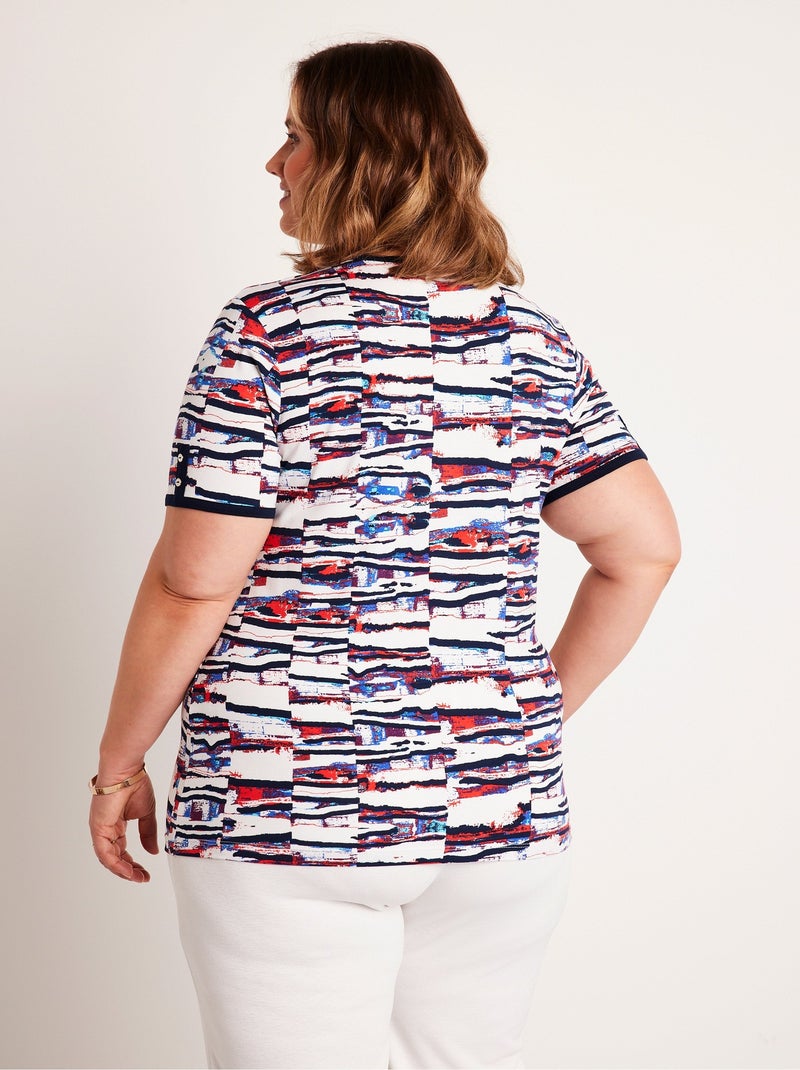 T-shirt court motif marin Bleu - Kiabi