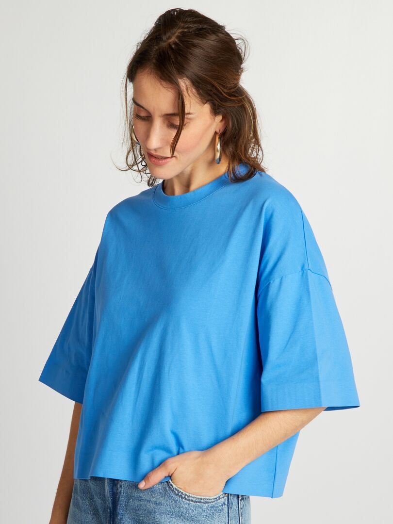T-shirt court oversize - Bleu - Kiabi - 6.00€