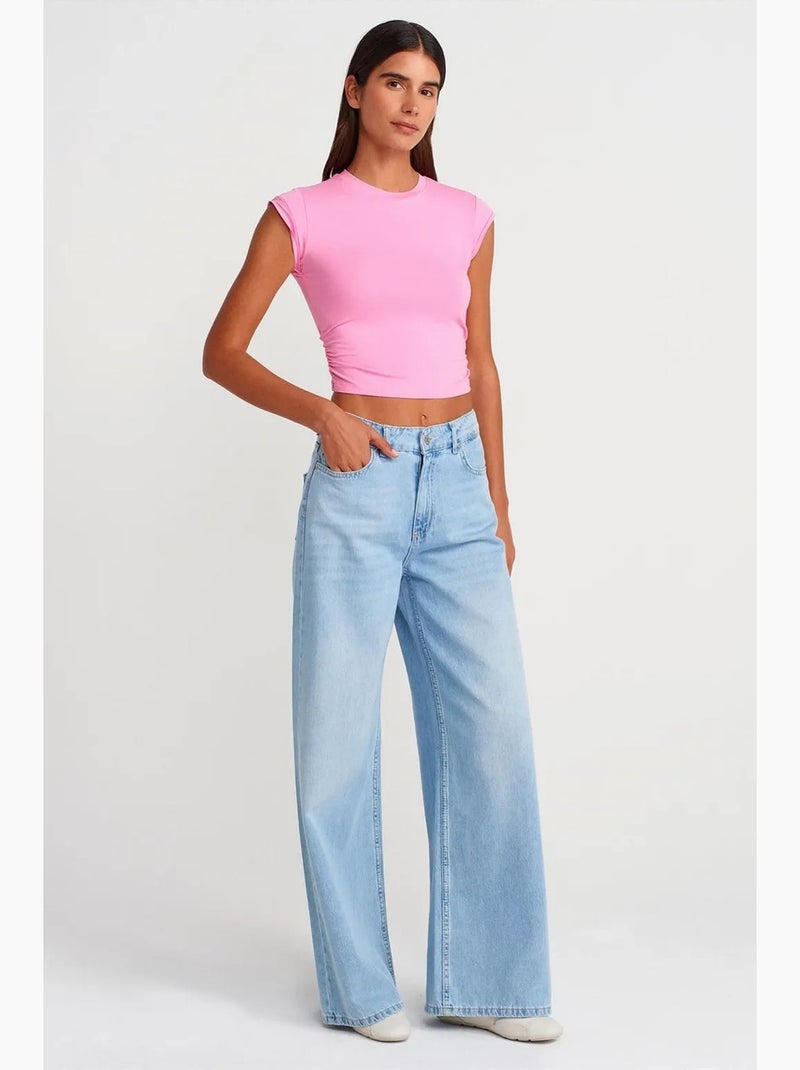 T-shirt court sans manches femme dilvin Rose fluo/Solinotes - Kiabi