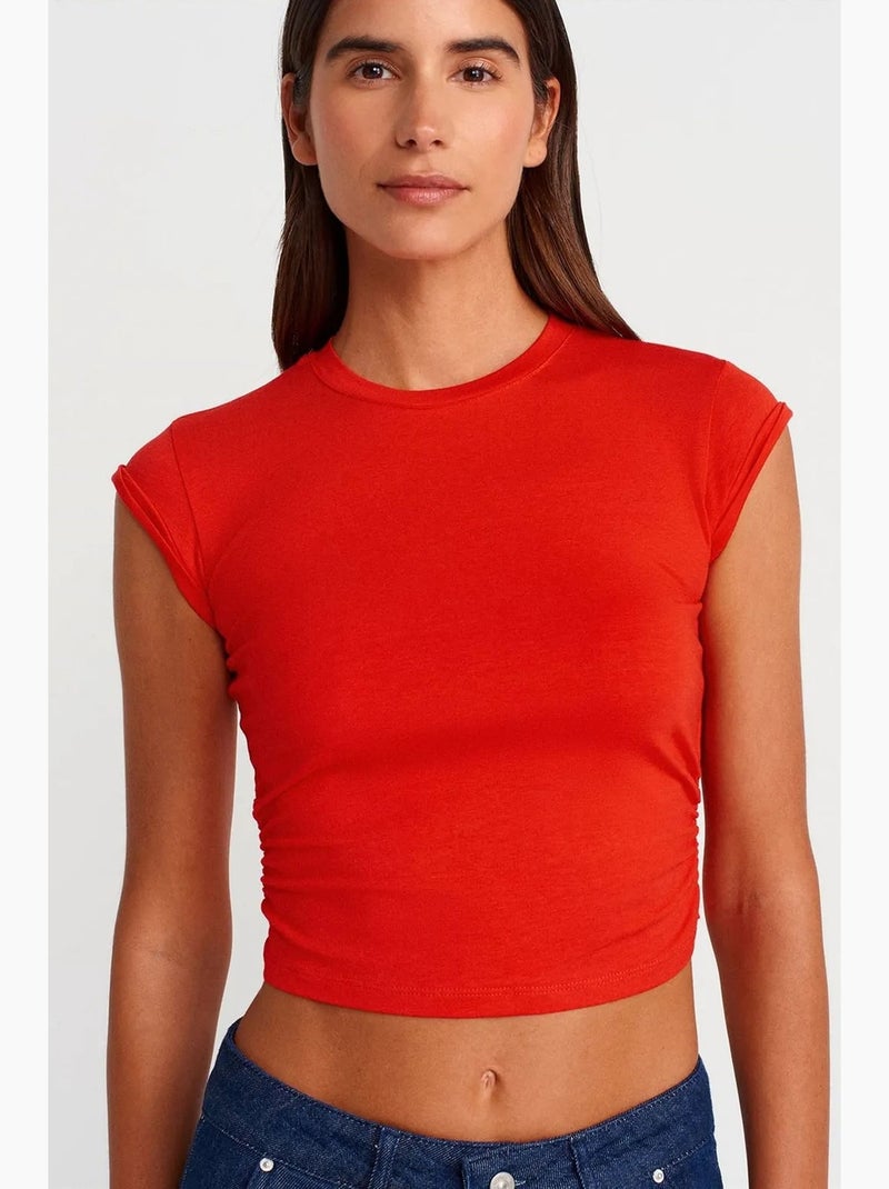 T-shirt court sans manches femme dilvin Rouge - Kiabi