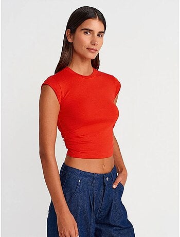 T-shirt Court Sans Manches Femme