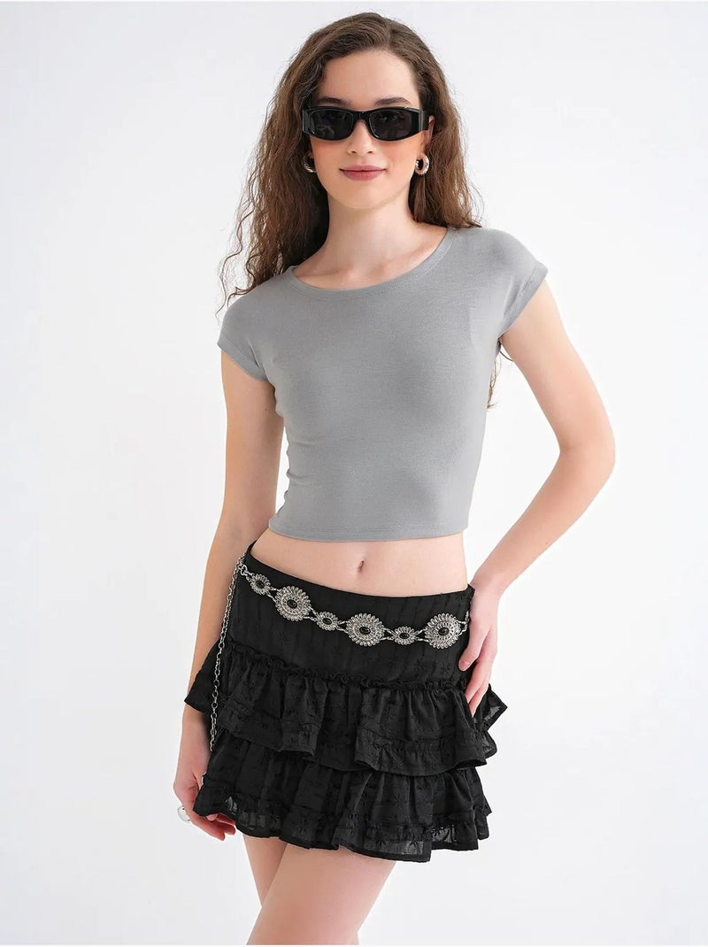 T-shirt court slim fit avec élastique mixray Gris - Kiabi