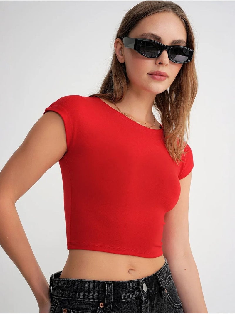 T-shirt court slim fit avec élastique mixray Rouge - Kiabi