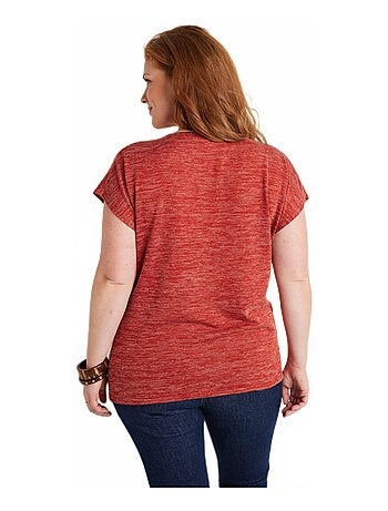 T-shirt court uni effet lin