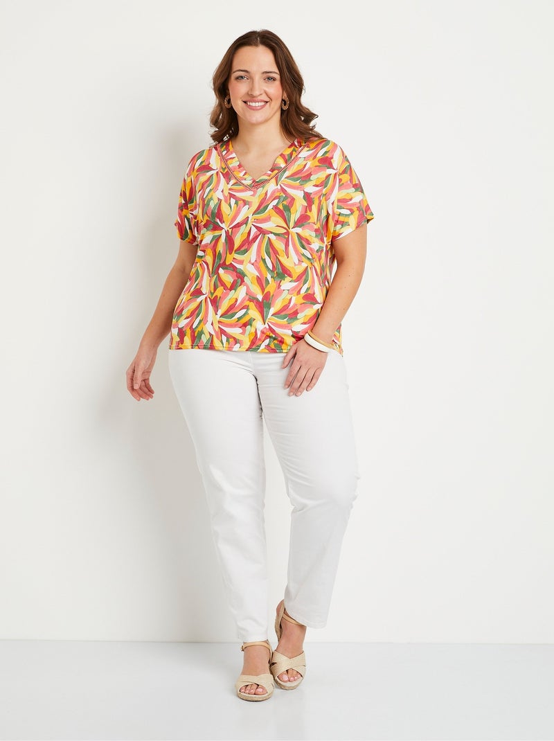 T-shirt court uni ou imprimé Rouge - Kiabi