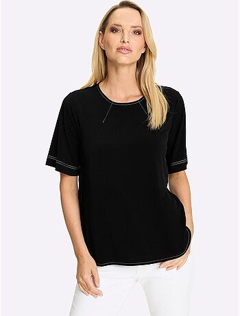 T-shirt Coutures Contrastées - Taille Standard - Helline