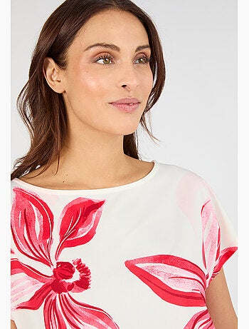 T-shirt crêpe imprimé devant - Damart
