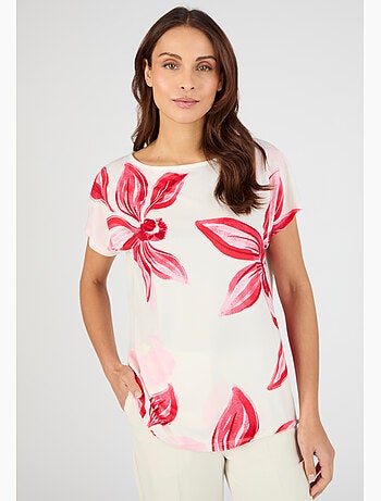 T-shirt crêpe imprimé devant - Damart