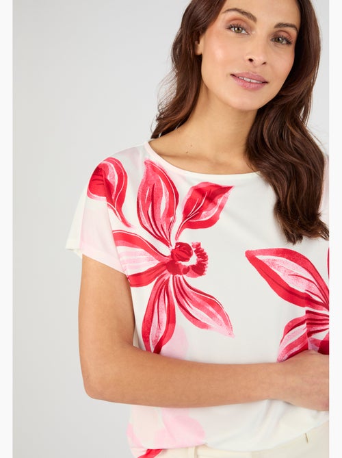 T-shirt crêpe imprimé devant - Damart - Kiabi