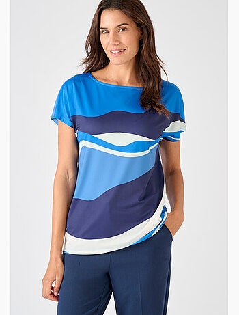 T-shirt crêpe imprimé devant - damart