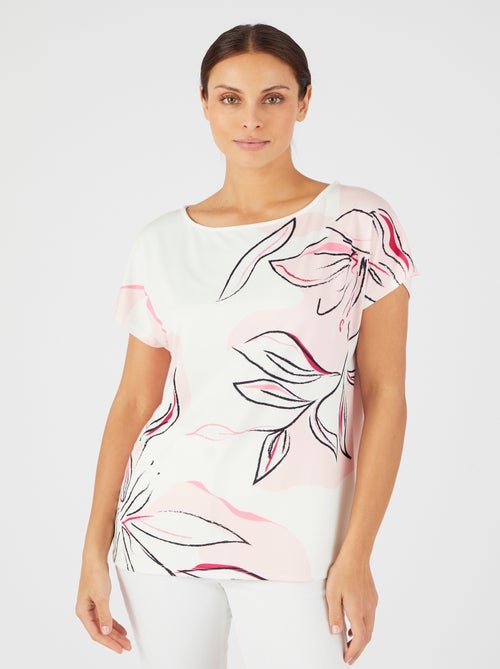 T-shirt crêpe imprimé devant - Damart - Kiabi
