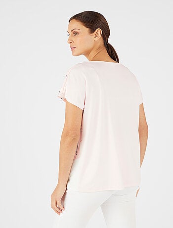 T-shirt crêpe imprimé fleuri devant - Damart