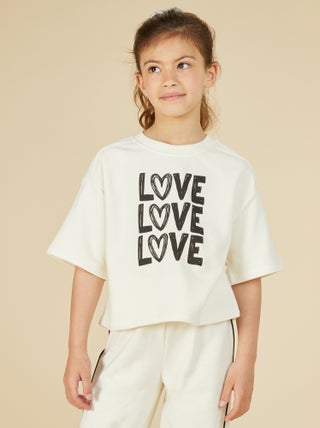 T-shirt crop à manches courtes