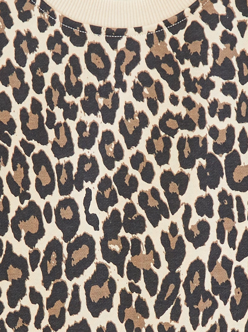 T-shirt crop à manches courtes Léopard - Kiabi