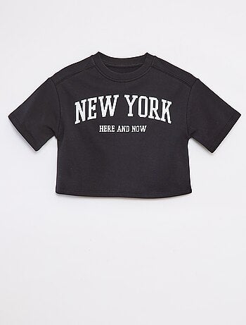 T-shirt crop à manches courtes