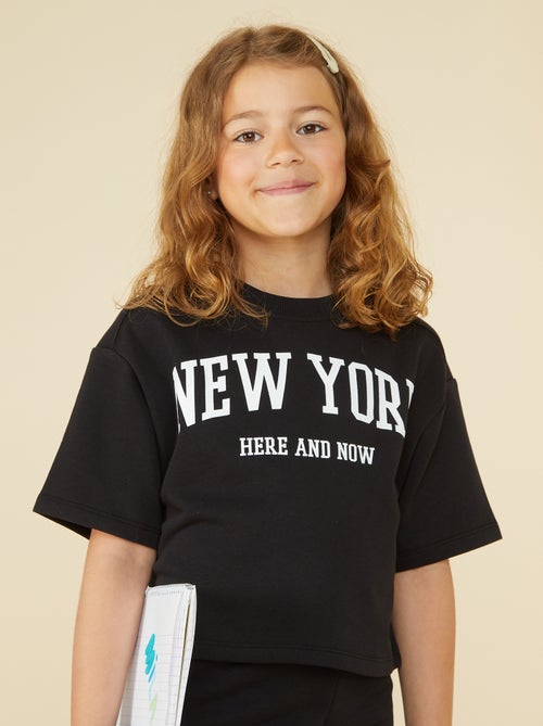 T-shirt crop à manches courtes - Kiabi