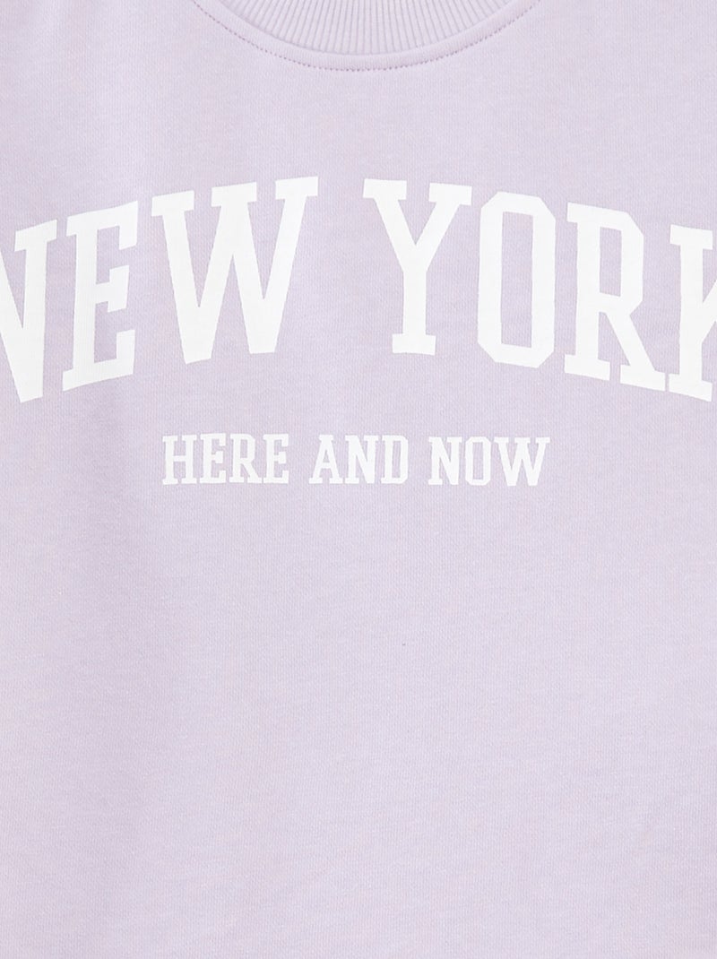 T-shirt crop à manches courtes Violet - Kiabi