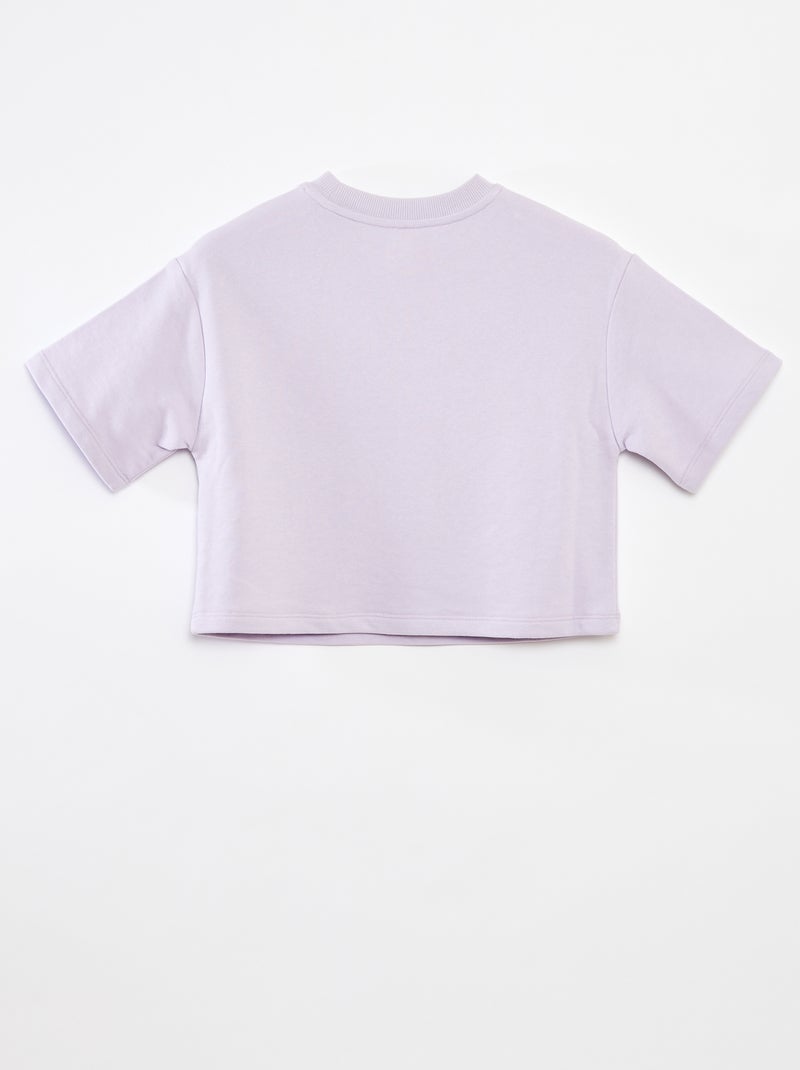 T-shirt crop à manches courtes Violet - Kiabi