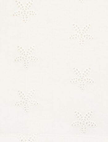 T-shirt crop avec broderie anglaise