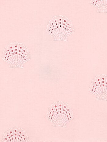 T-shirt crop avec broderie anglaise