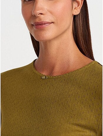 T-shirt crop côtelé femme dilvin