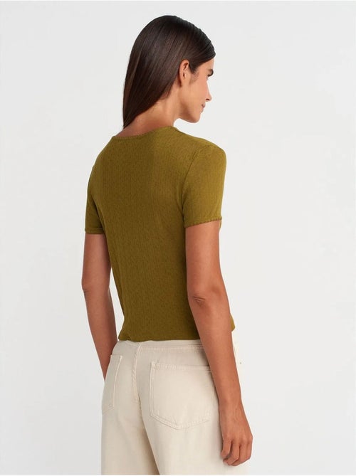 T-shirt crop côtelé femme dilvin - Kiabi T-shirt crop côtelé femme dilvin - Kiabi