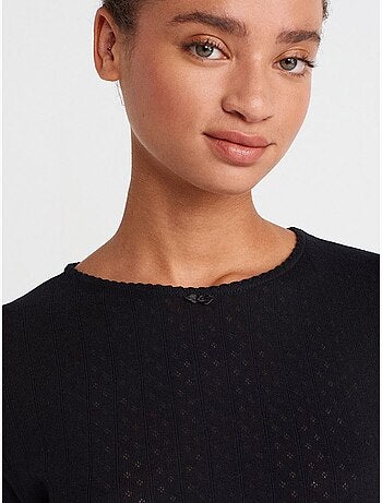 T-shirt crop côtelé femme dilvin