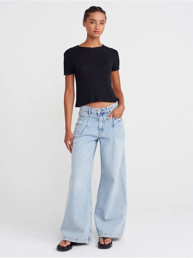 T-shirt crop côtelé femme dilvin Noir - Kiabi