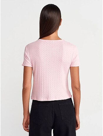 T-shirt crop côtelé femme dilvin