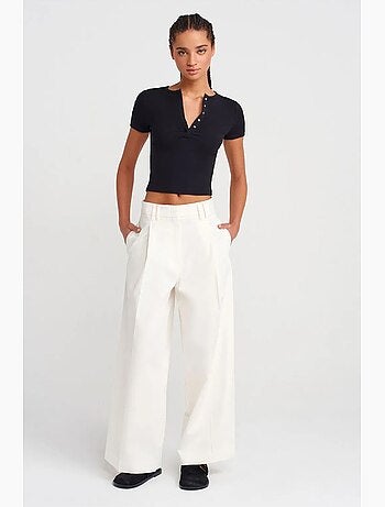 T-shirt crop en jersey coupe ajustée dilvin