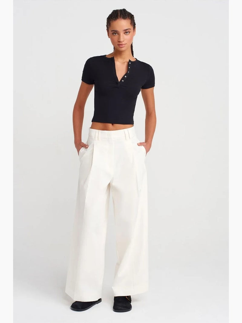T-shirt crop en jersey coupe ajustée dilvin Noir - Kiabi