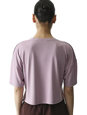 T-shirt crop en modal fendu penti