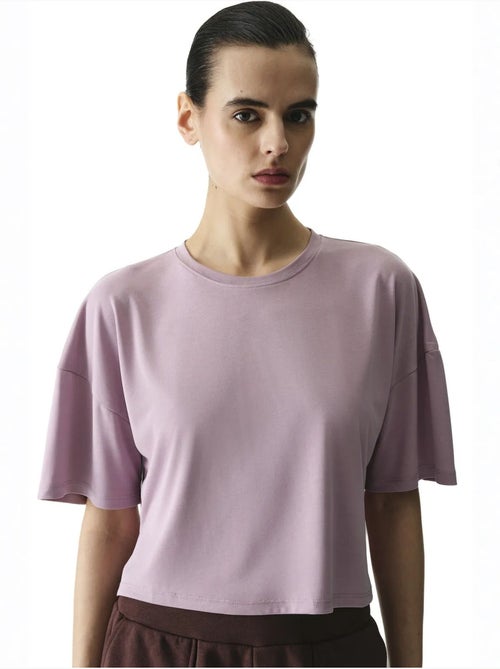 T-shirt crop en modal fendu penti - Kiabi T-shirt crop en modal fendu penti - Kiabi