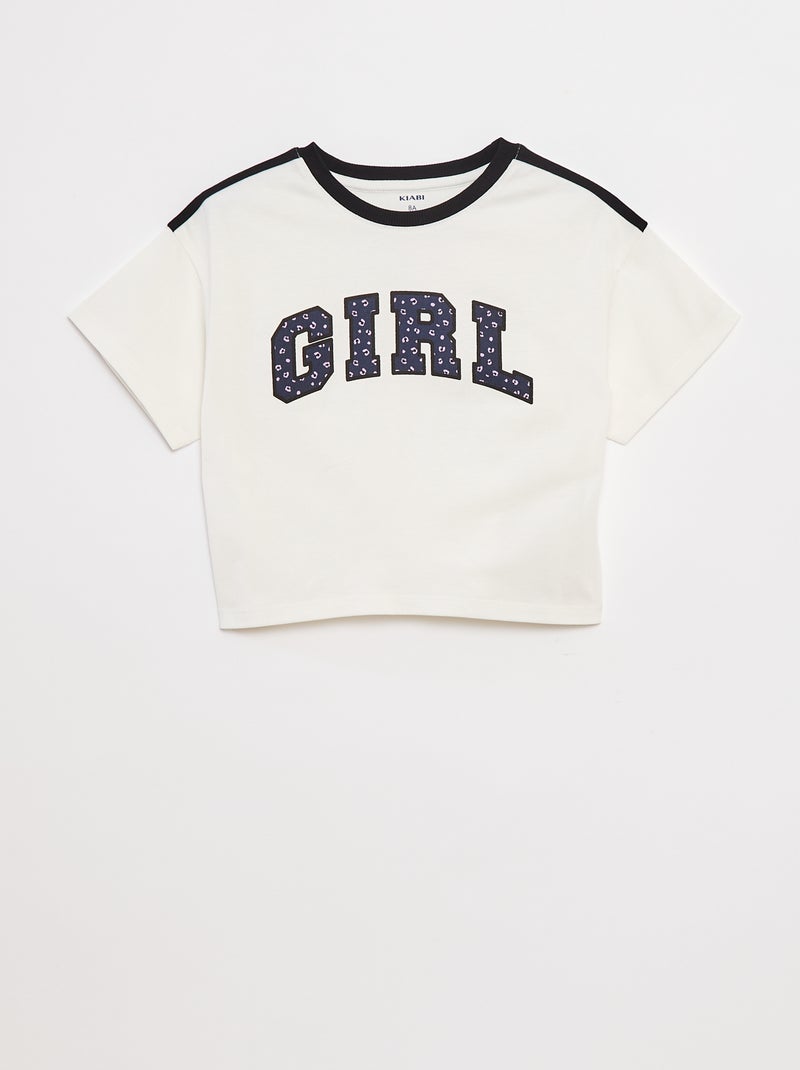 T-shirt crop esprit campus Blanc - Kiabi