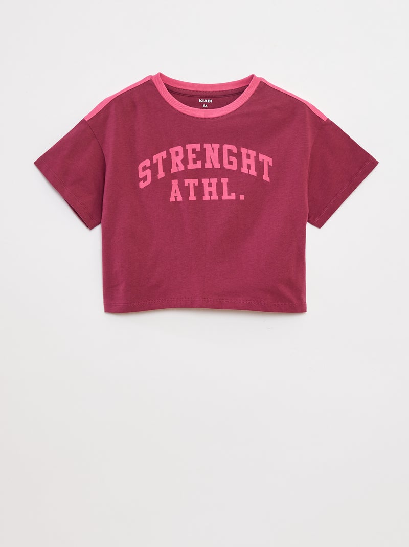 T-shirt crop esprit campus Rouge - Kiabi