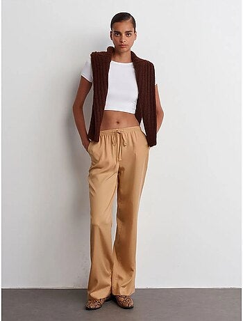 T-shirt crop femme coupe slim à col rond dilvin