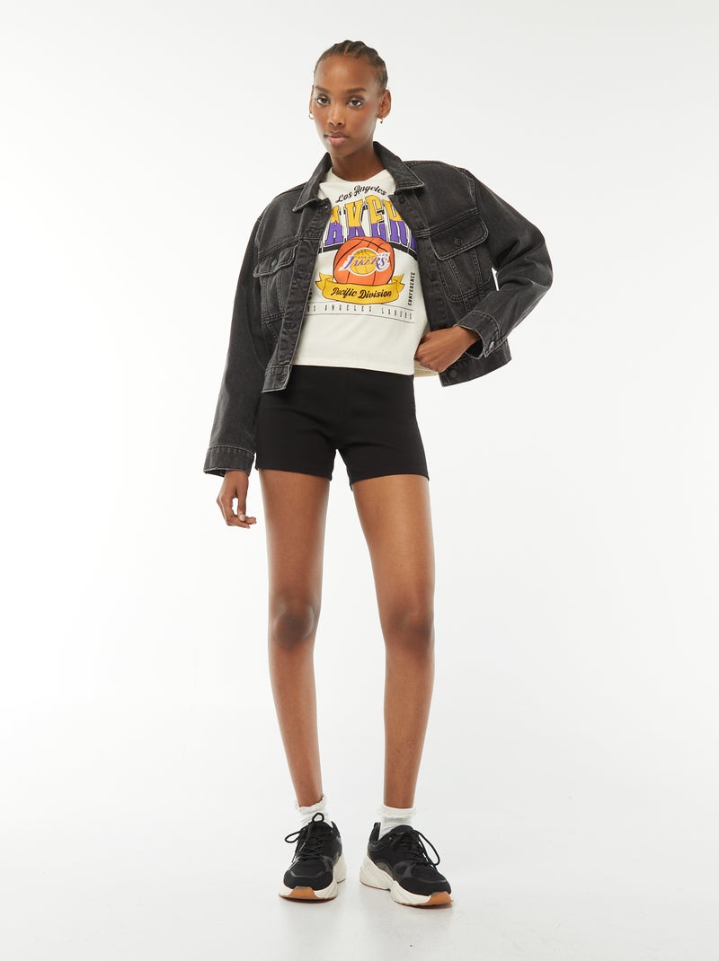 T-shirt crop 'Lakers' à manches courtes Blanc - Kiabi
