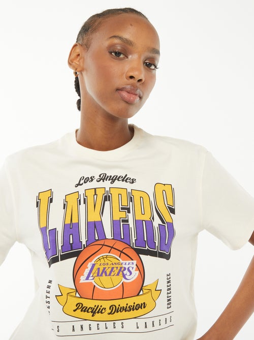 T-shirt crop 'Lakers' à manches courtes - Kiabi