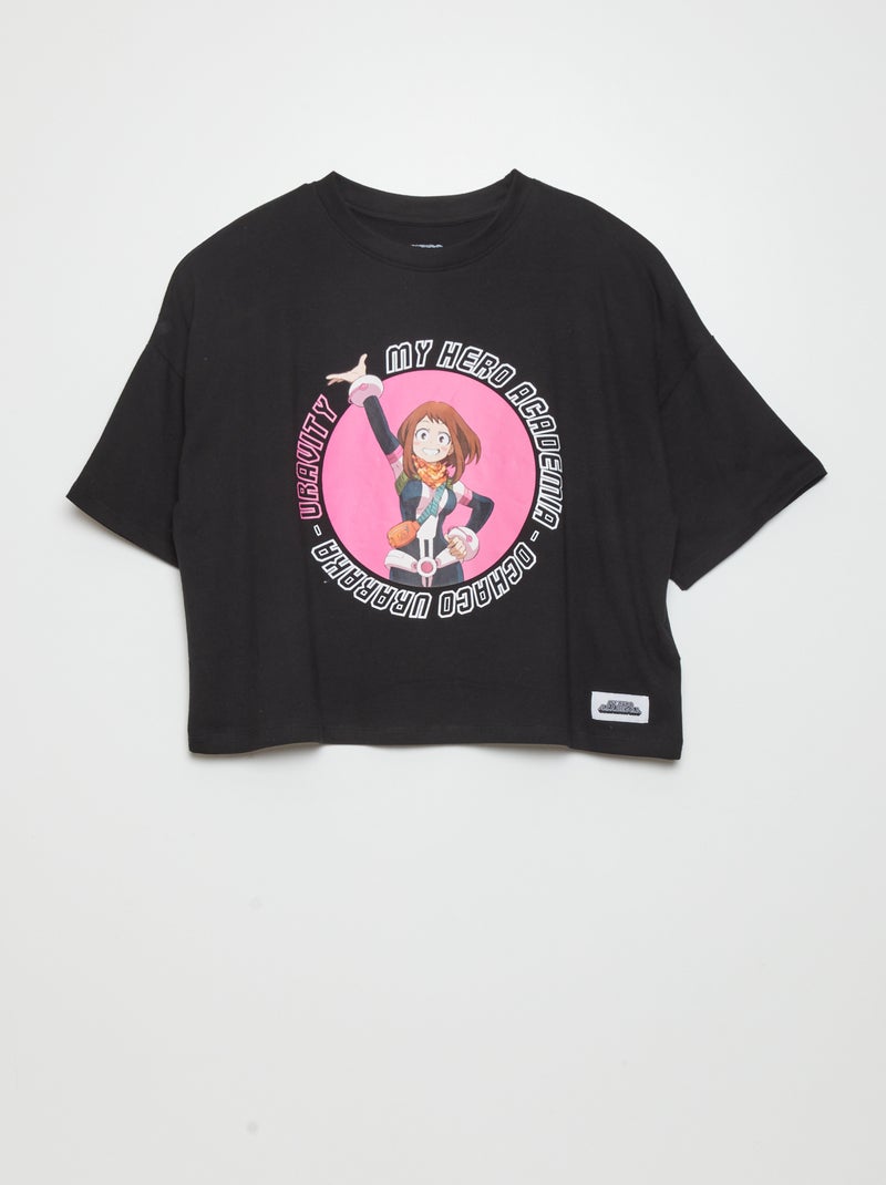 T-shirt crop 'My Hero Academia' Noir - Kiabi