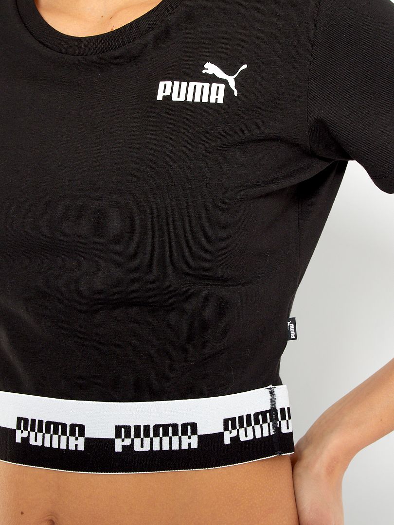 T-shirt crop 'Puma' noir - Kiabi