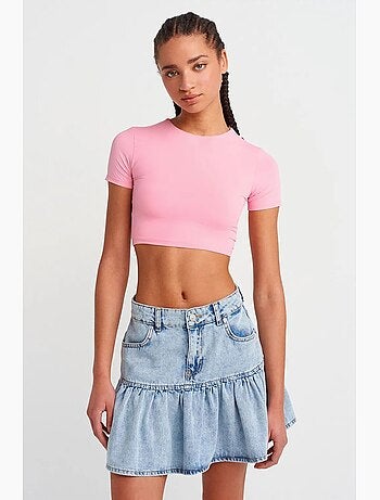 T-shirt crop slim fit femme dilvin