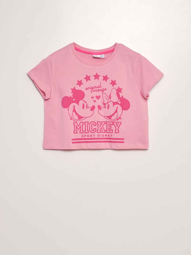 T-shirt crop top 'Disney' Rose - Kiabi
