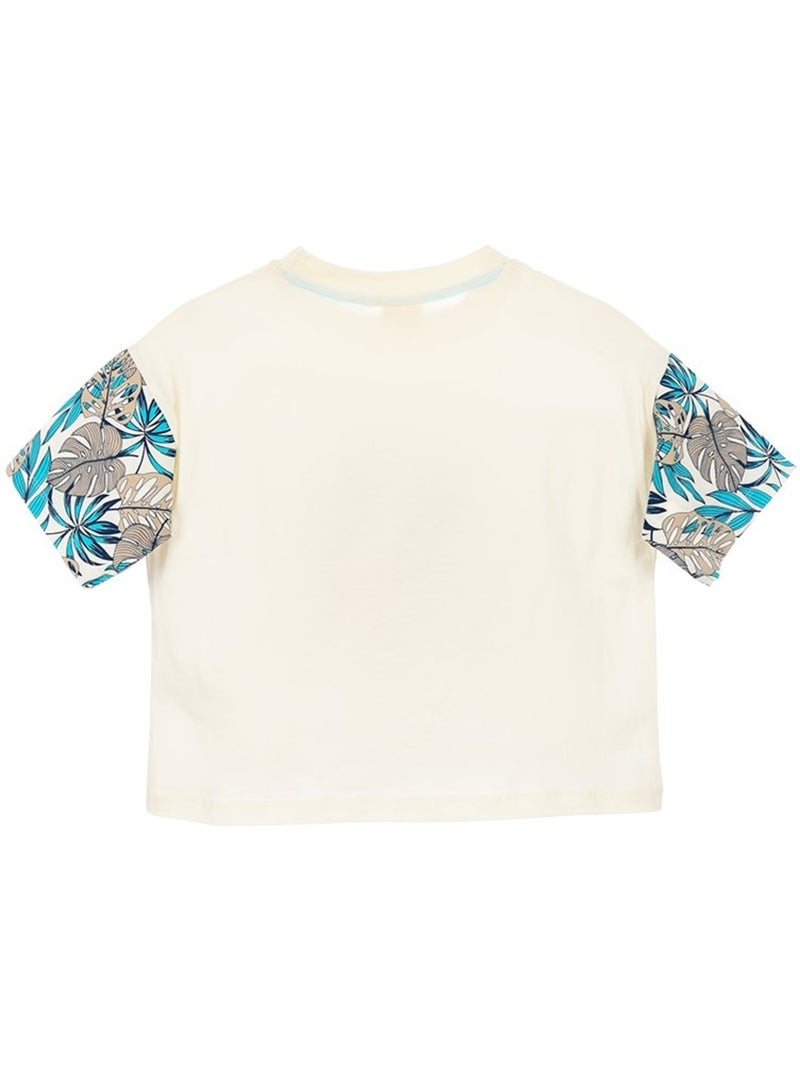 T-Shirt Crop Top Lilo et Stitch | Licence Officielle Blanc - Kiabi